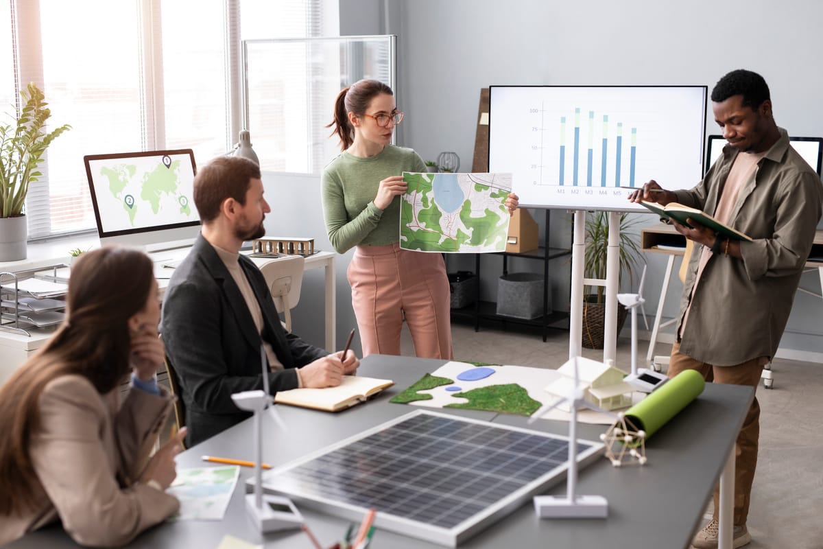 Lideranças analisando dados para saber como implementar ESG na gestão de empresas.